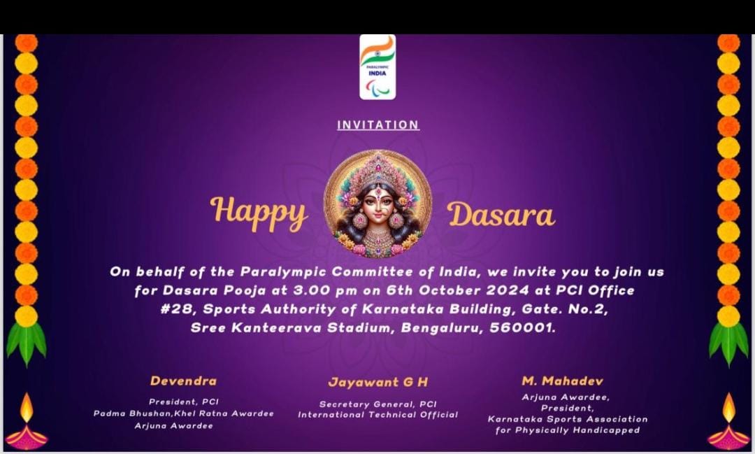 Dasara photos of Paralympic committee of India 2024